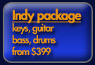 Indy Package - keys, guitar, bass, drums from $399